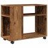 Mesa auxiliar rodante madera ingeniería envejecido 70x35x60