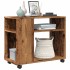 Mesa auxiliar rodante madera ingeniería envejecido 70x35x60