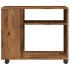 Mesa auxiliar rodante madera ingeniería envejecido 70x35x60