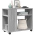 Mesa auxiliar con ruedas madera gris Sonoma 70x35x60