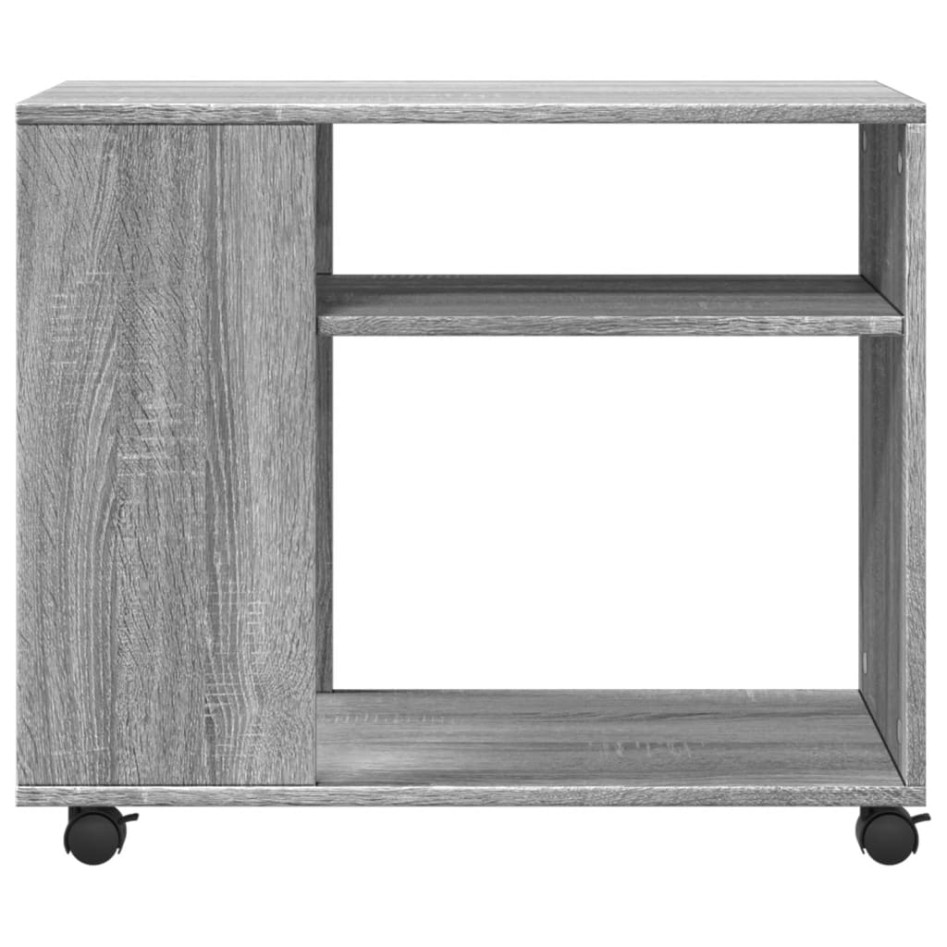 Mesa auxiliar con ruedas madera gris Sonoma 70x35x60