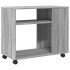 Mesa auxiliar con ruedas madera gris Sonoma 70x35x60