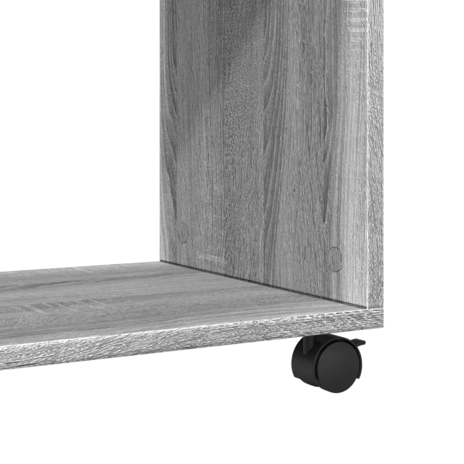 Mesa auxiliar con ruedas madera gris Sonoma 70x35x60