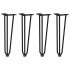 Patas de mesa tipo horquilla 4 uds acero macizo negro 42