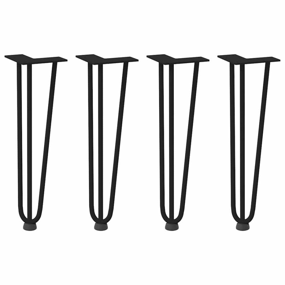Patas de mesa tipo horquilla 4 uds acero macizo negro 42