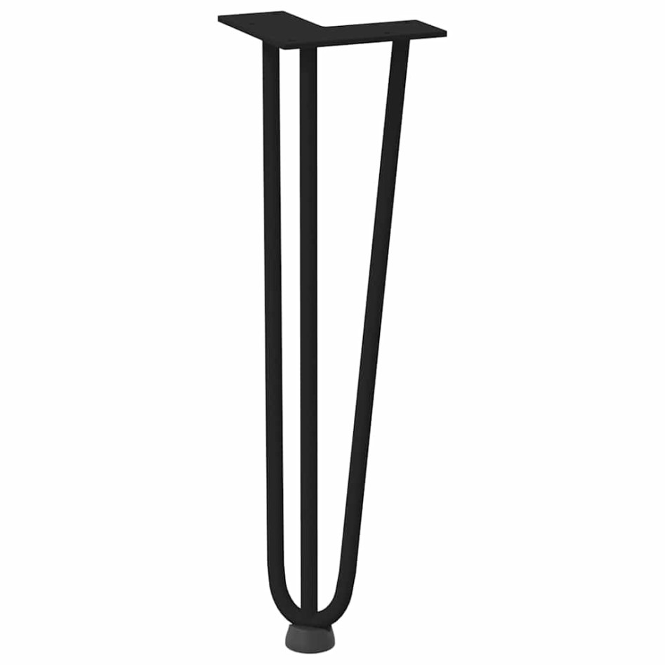 Patas de mesa tipo horquilla 4 uds acero macizo negro 42