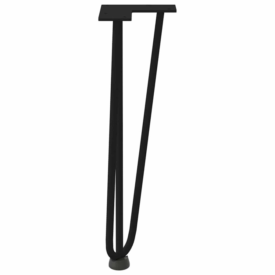 Patas de mesa tipo horquilla 4 uds acero macizo negro 42