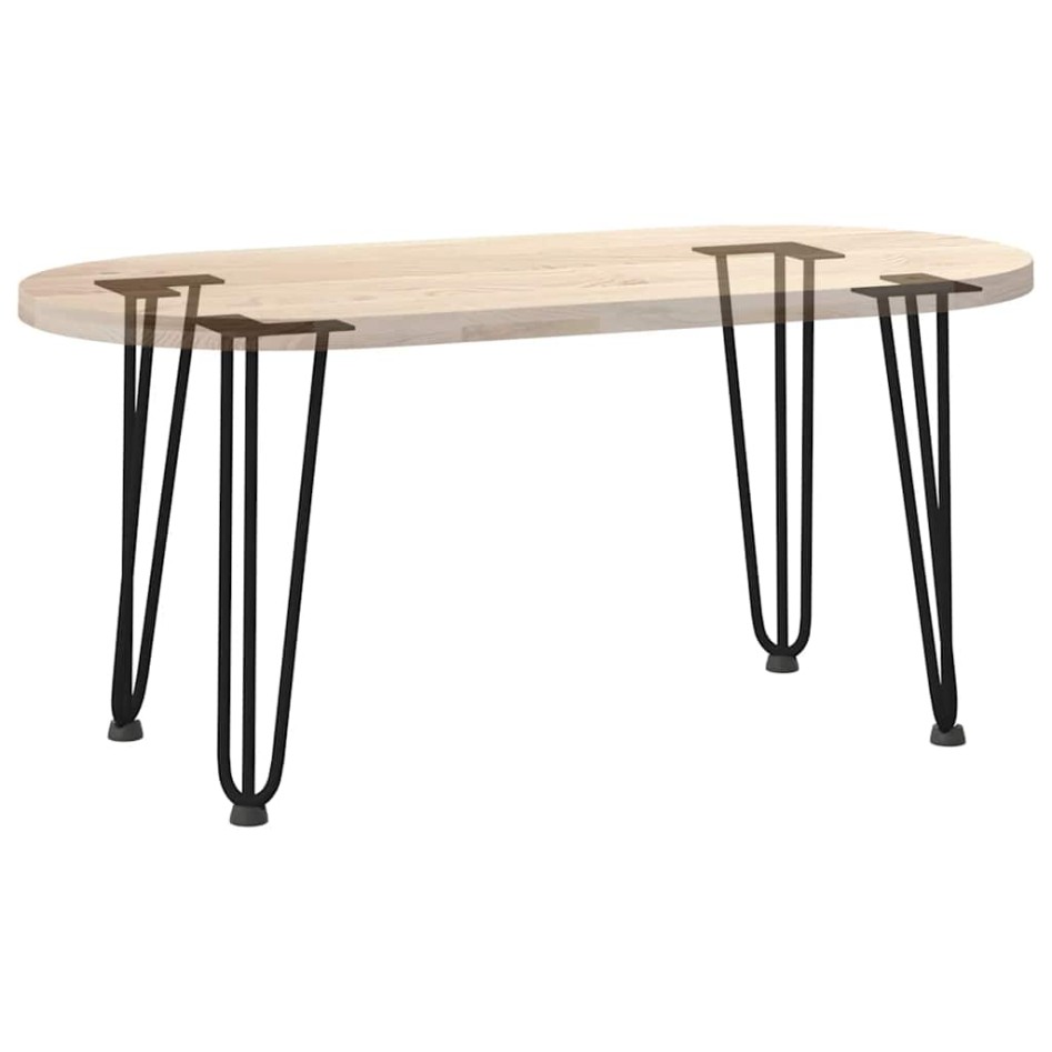 Patas de mesa tipo horquilla 4 uds acero macizo negro 42