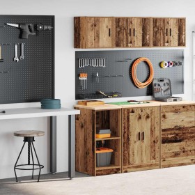 Armarios 2 uds para garaje madera ingeniería antigua