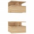Mesita de noche flotante 2 uds madera roble Sonoma 40x31x27