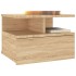 Mesita de noche flotante 2 uds madera roble Sonoma 40x31x27