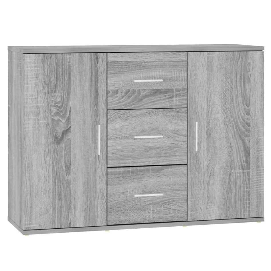 Aparador de madera contrachapada gris Sonoma 91x29,5x65
