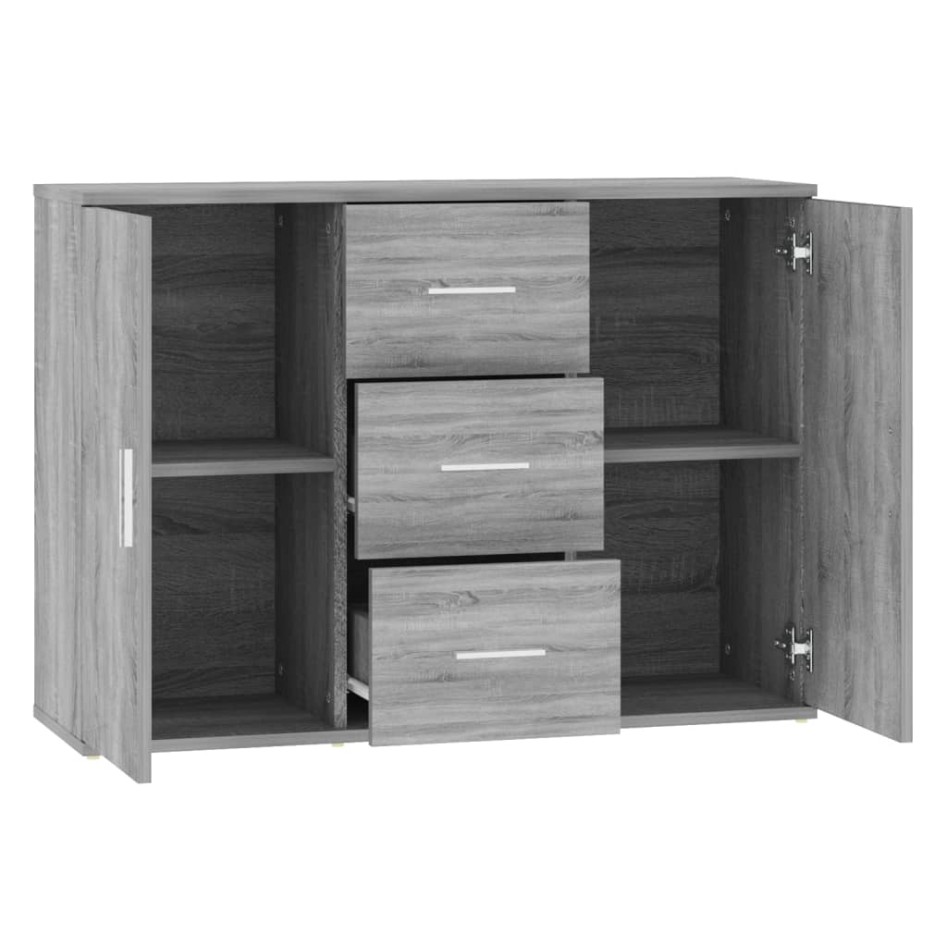 Aparador de madera contrachapada gris Sonoma 91x29,5x65