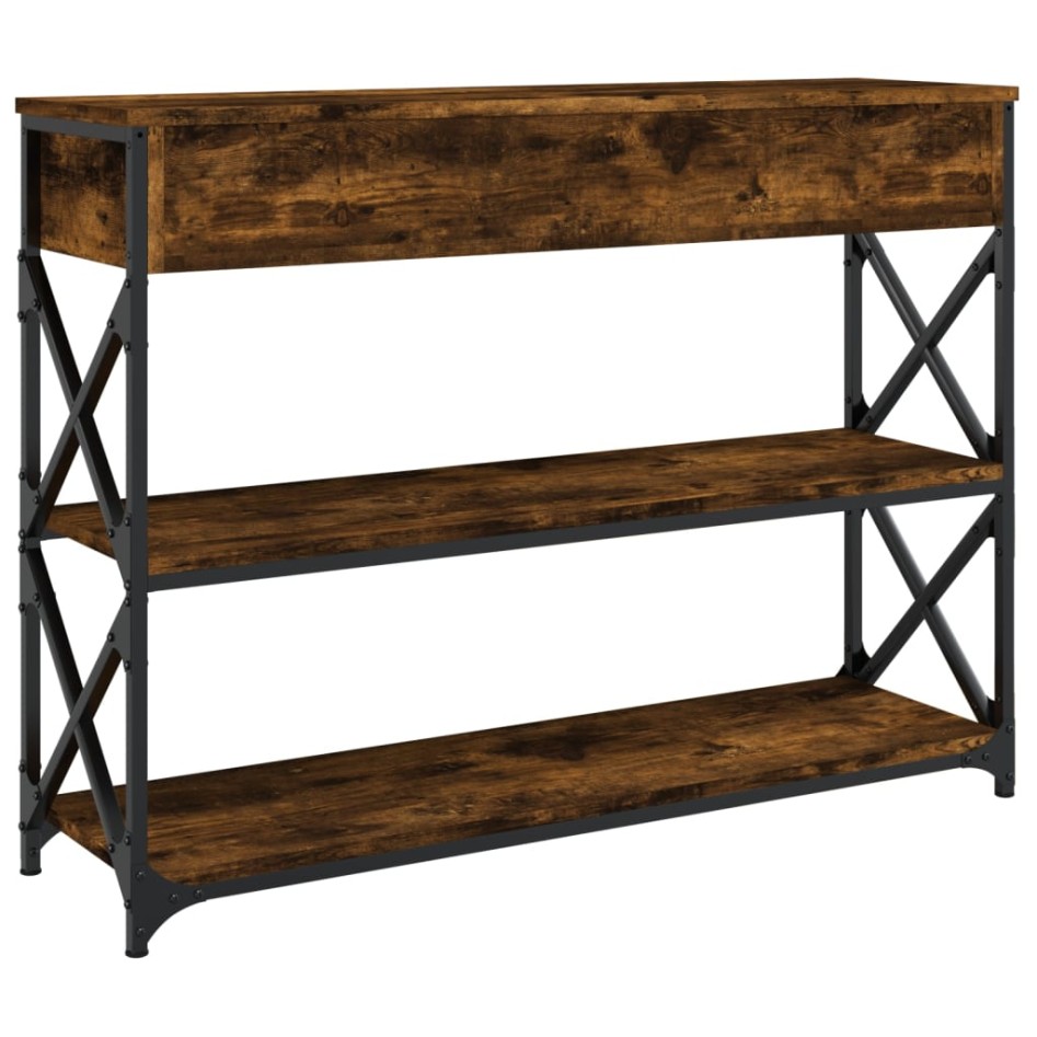 Mesa consola madera de ingeniería roble ahumado 100x28x75