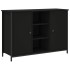 Aparador de madera de ingeniería negro 100x35x70