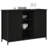 Aparador de madera de ingeniería negro 100x35x70