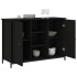 Aparador de madera de ingeniería negro 100x35x70
