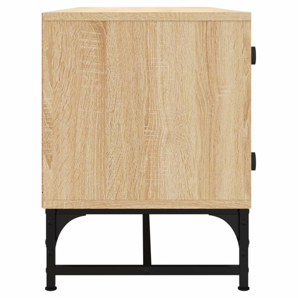Mueble de TV con puertas de vidrio roble Sonoma 102x37x50