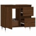 Armario de baño madera contrachapada marrón roble 65x33x60