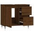 Armario de baño madera contrachapada marrón roble 65x33x60