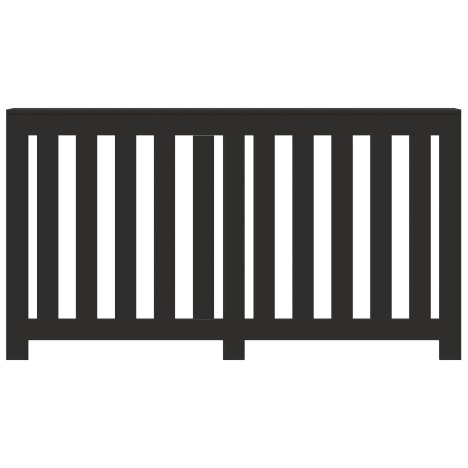 Cubierta de radiador madera de ingeniería negro 149x20x82