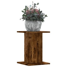Soportes para plantas 2 uds madera roble ahumado 30x30x40