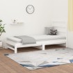 Sofá cama extraíble madera maciza de pino blanco 2x(90x200) cm