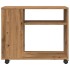Mesa auxiliar con ruedas madera roble Sonoma 70x35x60