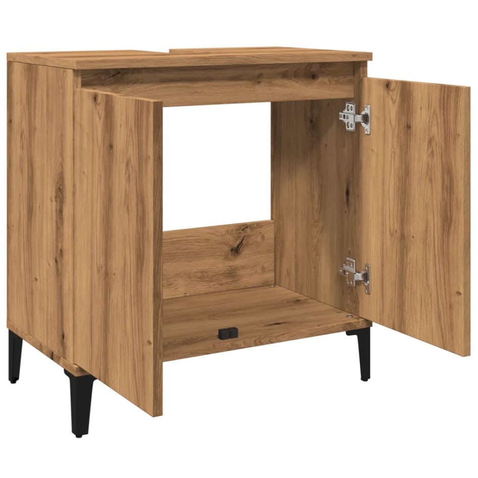Mueble de lavabo madera de ingeniería roble artisan 58x33x60