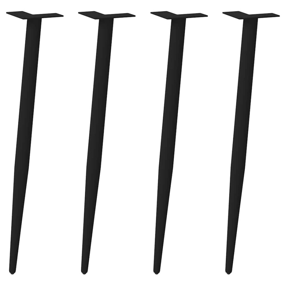 Patas para mesa de centro cónicas 4 uds acero negro 72-73