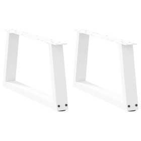 Patas para mesa de comedor forma V 2 uds blanco 70x(30-31,3)