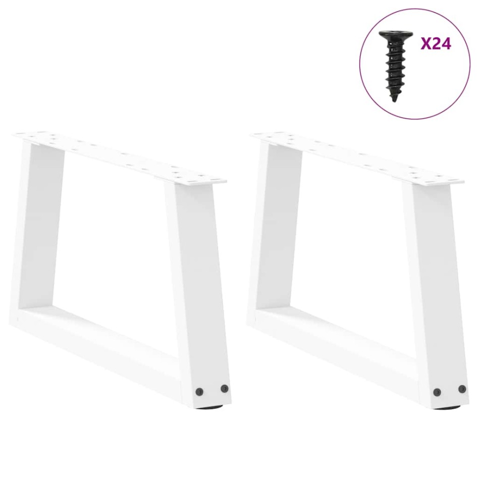 Patas para mesa de comedor forma V 2 uds blanco 70x(30-31,3)