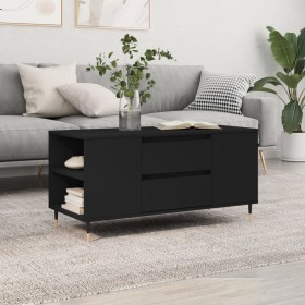 Mesa de centro madera de ingeniería negro 102x44,5x50