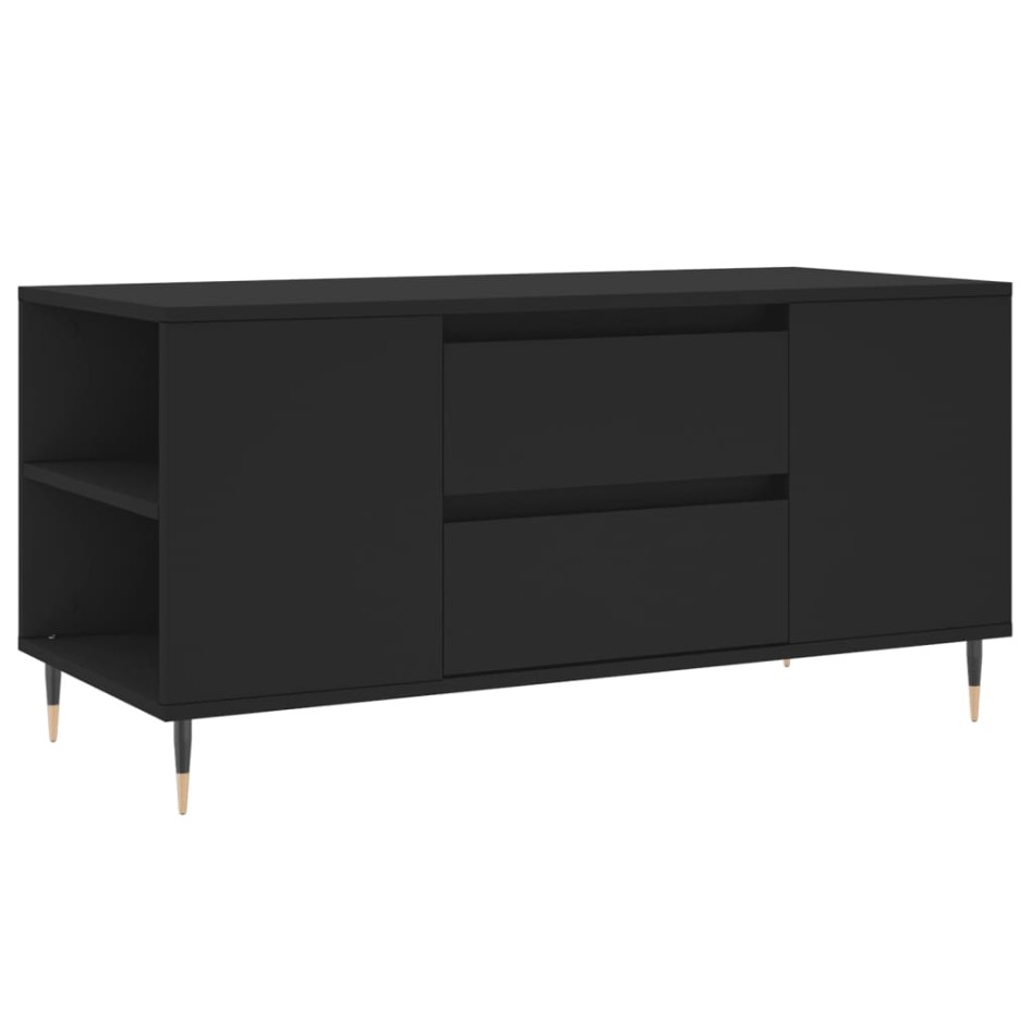 Mesa de centro madera de ingeniería negro 102x44,5x50