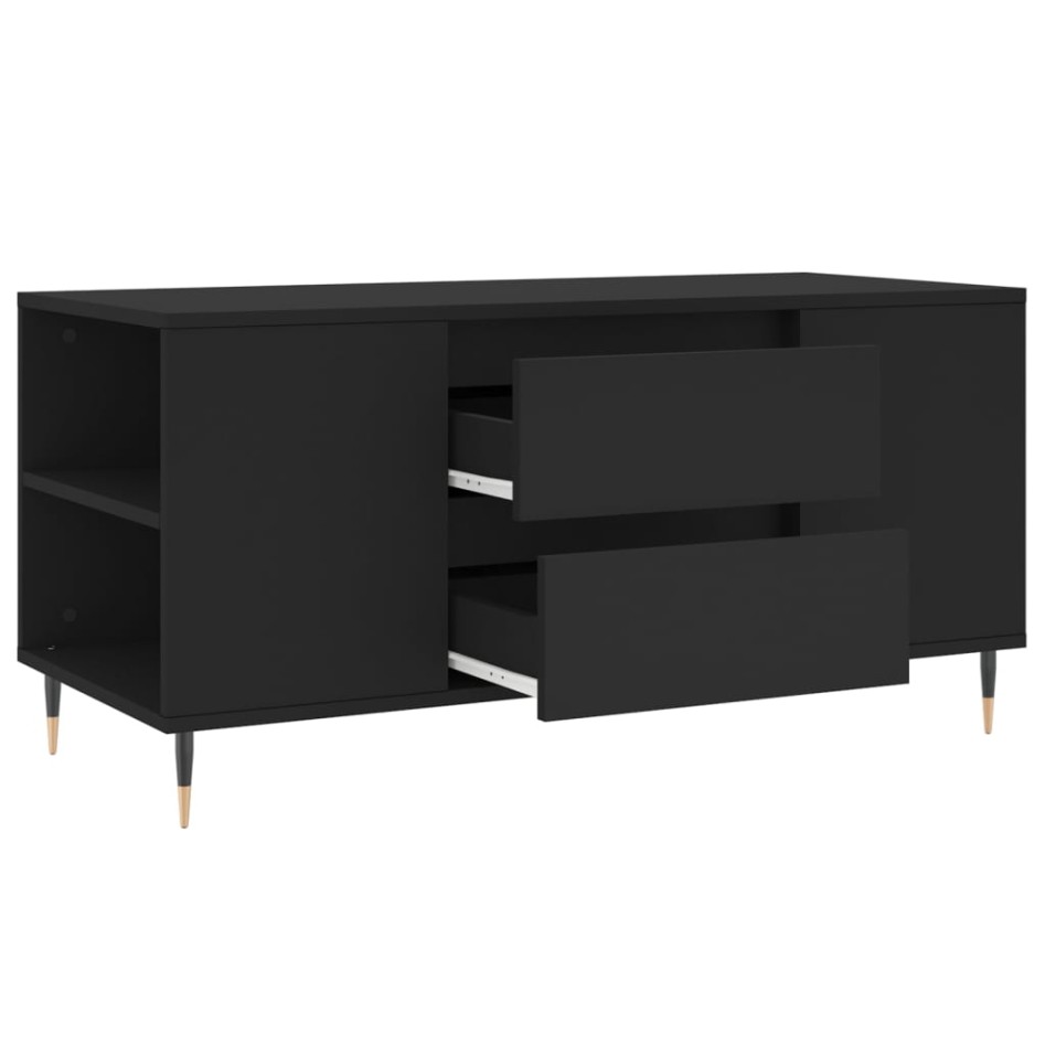 Mesa de centro madera de ingeniería negro 102x44,5x50