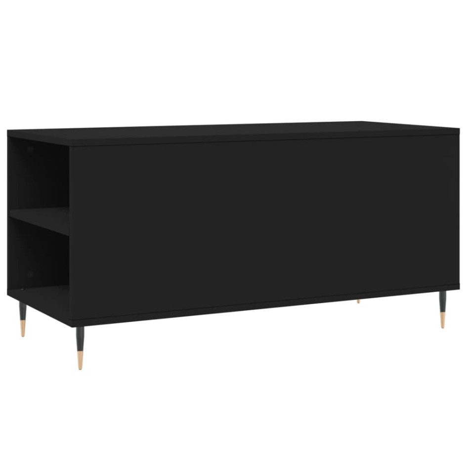 Mesa de centro madera de ingeniería negro 102x44,5x50