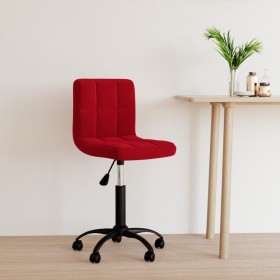 Silla de oficina giratoria de terciopelo rojo