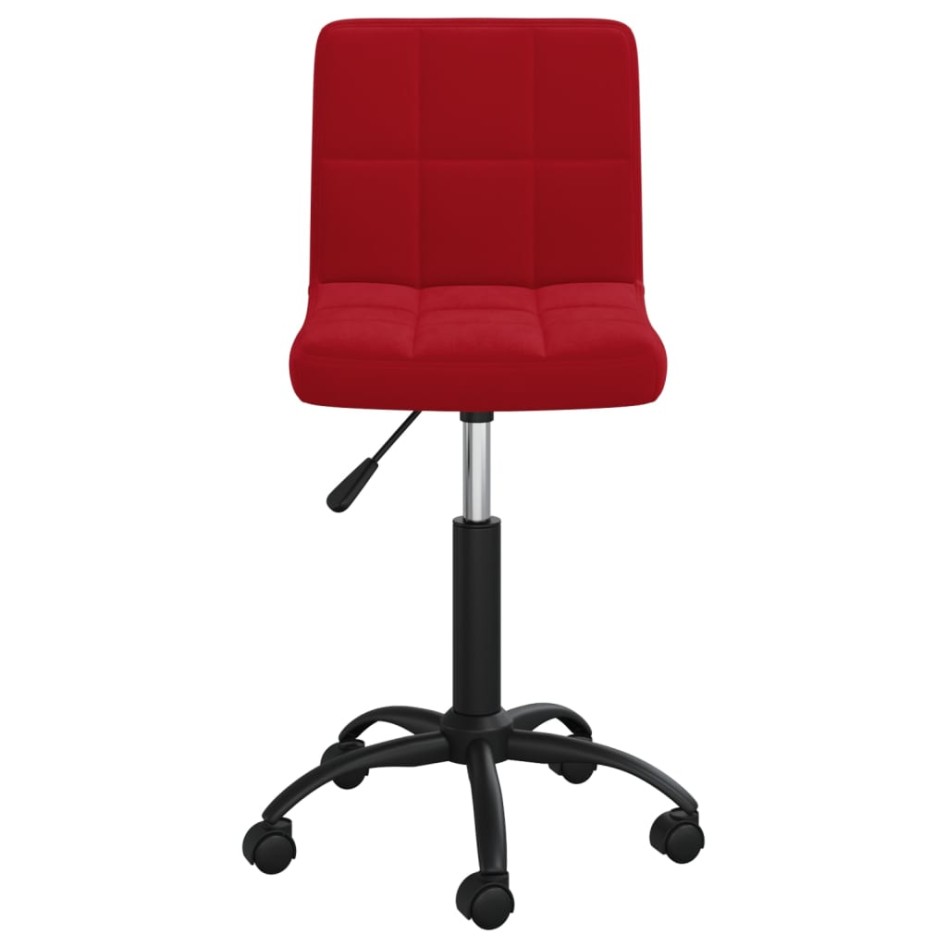 Silla de oficina giratoria de terciopelo rojo