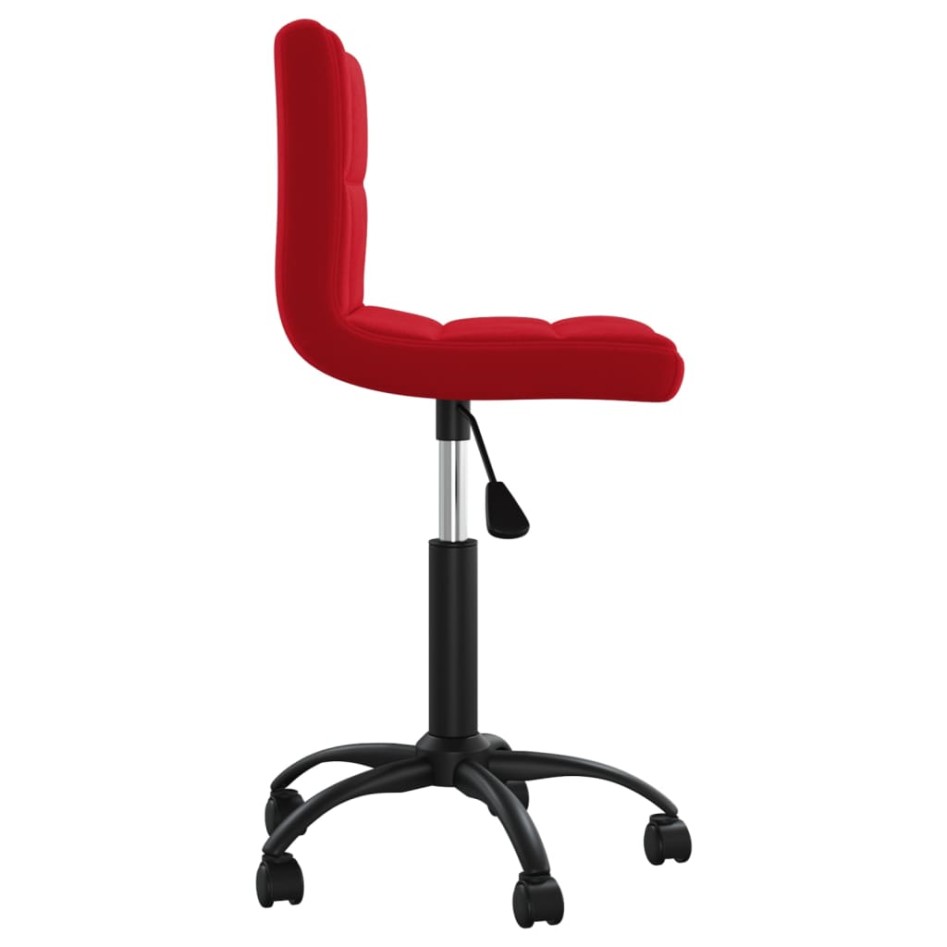 Silla de oficina giratoria de terciopelo rojo