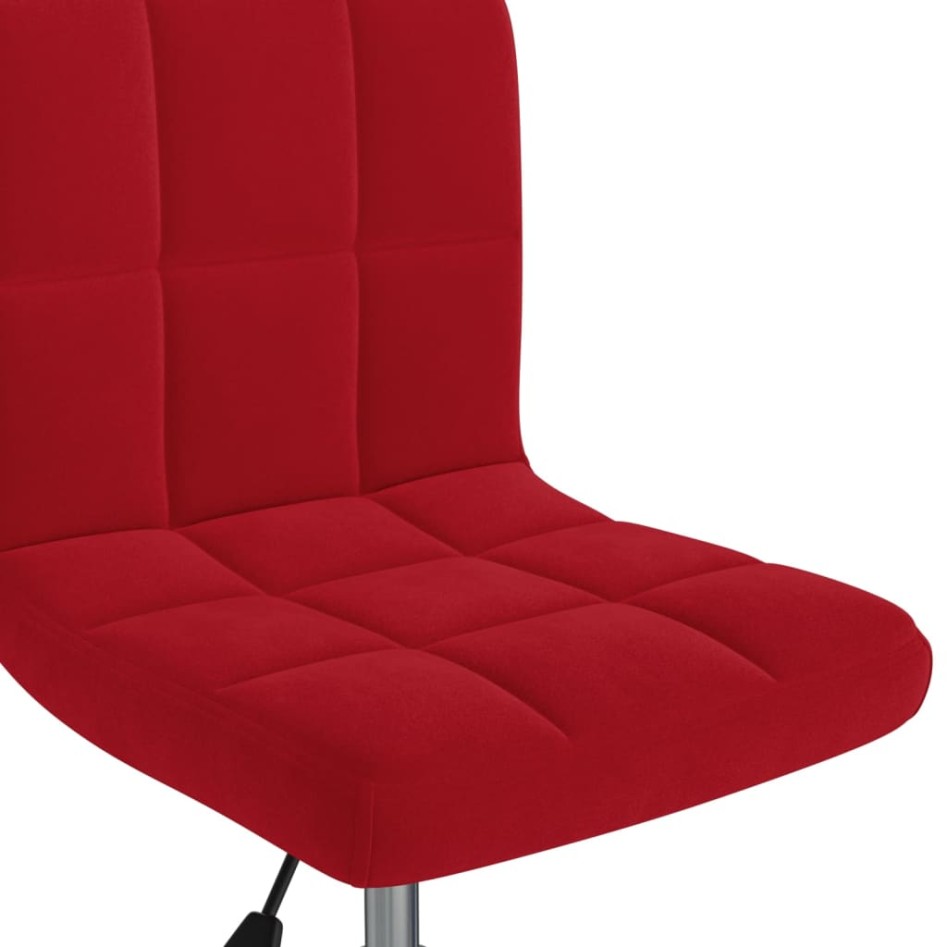 Silla de oficina giratoria de terciopelo rojo
