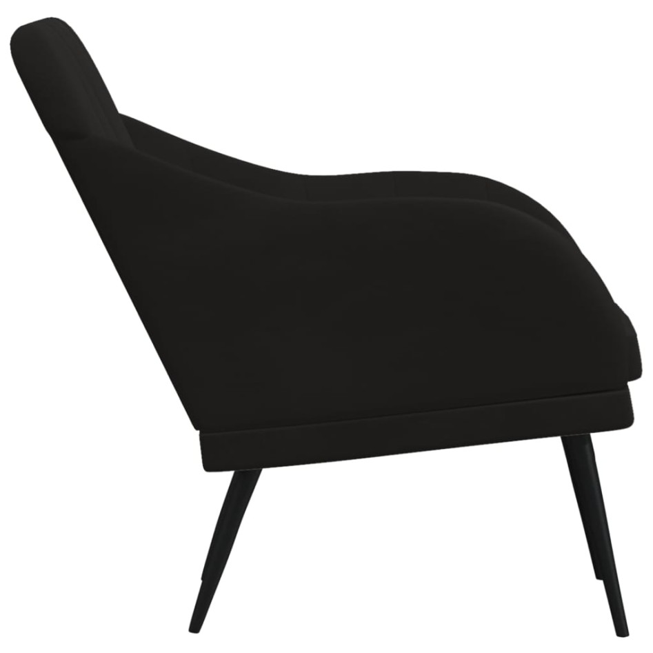 Sillón de terciopelo negro 63x76x80