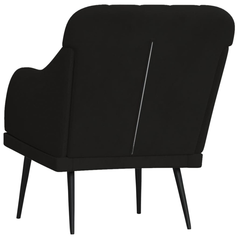Sillón de terciopelo negro 63x76x80
