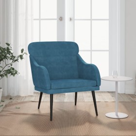 Sillón de terciopelo azul 63x76x80