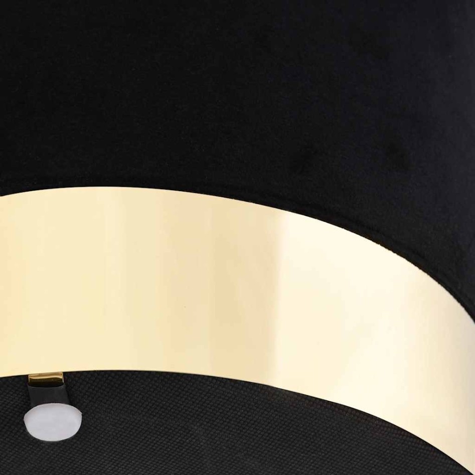 Taburete de terciopelo negro y