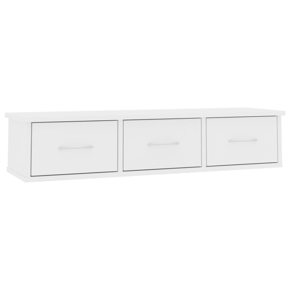 Estante cajones para pared contrachapada blanco 88x26x18,5
