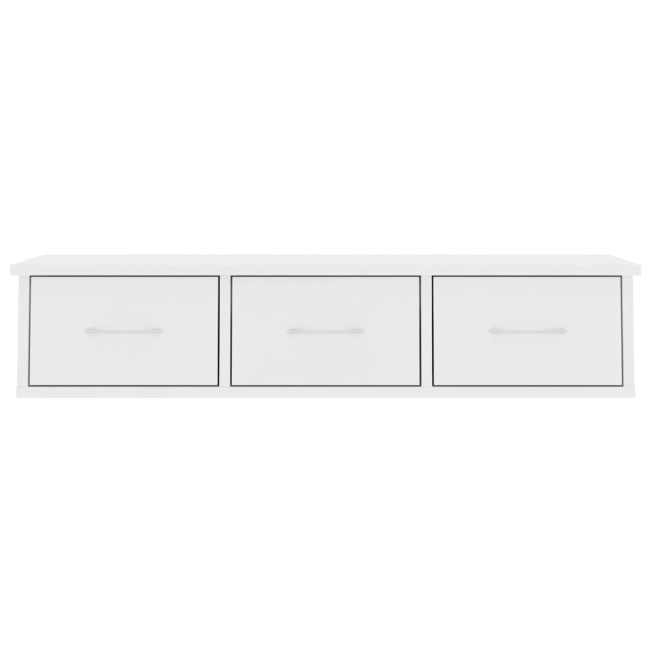 Estante cajones para pared contrachapada blanco 88x26x18,5