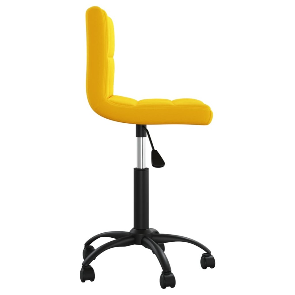 Silla de comedor giratoria de terciopelo amarillo