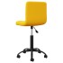 Silla de comedor giratoria de terciopelo amarillo