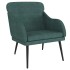 Sillón de terciopelo verde oscuro 63x76x80