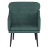 Sillón de terciopelo verde oscuro 63x76x80